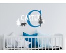 Trees and Bear With Name Nursery Wall Decals Trees and Bear With Name Nursery Wall Decals